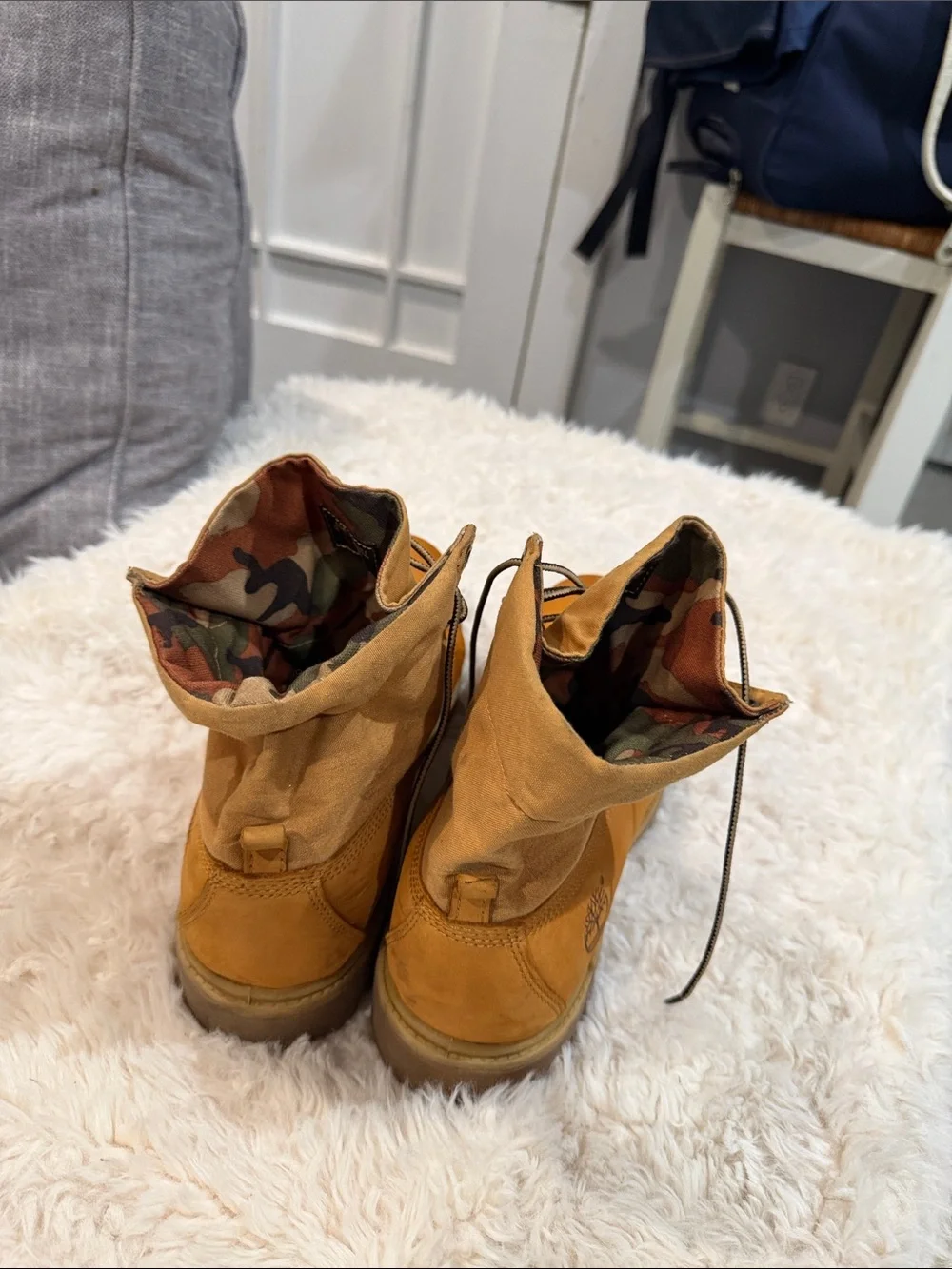 Timberland Wheat/Tan Nubuck Camo-Lined Boots - Picture 3 of 6